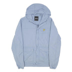 LYLE & SCOTT Mens Blue Zip Hooded Lightweight Jacket S Polyester Blend Plain