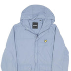 LYLE & SCOTT Mens Blue Zip Hooded Lightweight Jacket S Polyester Blend Plain