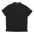 POLO RALPH LAUREN Mens Black Cotton Blend Short Sleeve Plain L Polo Shirt