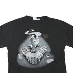 Mens Black Graphic T-Shirt XL Short Sleeve Crew Neck Cotton Blend Casual Wear