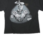 Mens Black Graphic T-Shirt XL Short Sleeve Crew Neck Cotton Blend Casual Wear