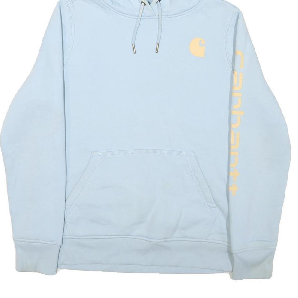 CARHARTT Womens Blue Hoodie S Lightweight Pullover Cotton Blend