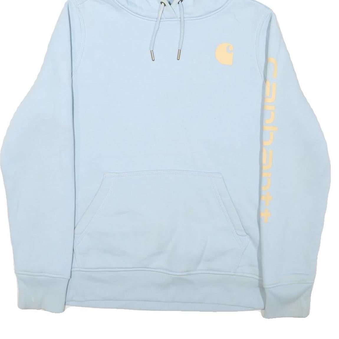 CARHARTT Womens Blue Hoodie S Lightweight Pullover Cotton Blend