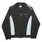 REEBOK Mens Black & White Track Jacket M Cotton Blend Zip Sportswear Activewear