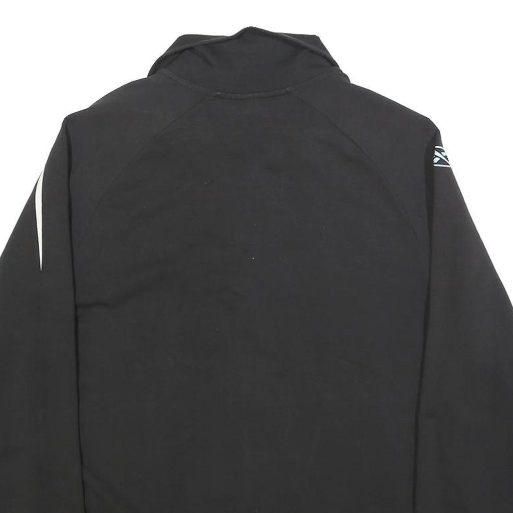 REEBOK Mens Black & White Track Jacket M Cotton Blend Zip Sportswear Activewear