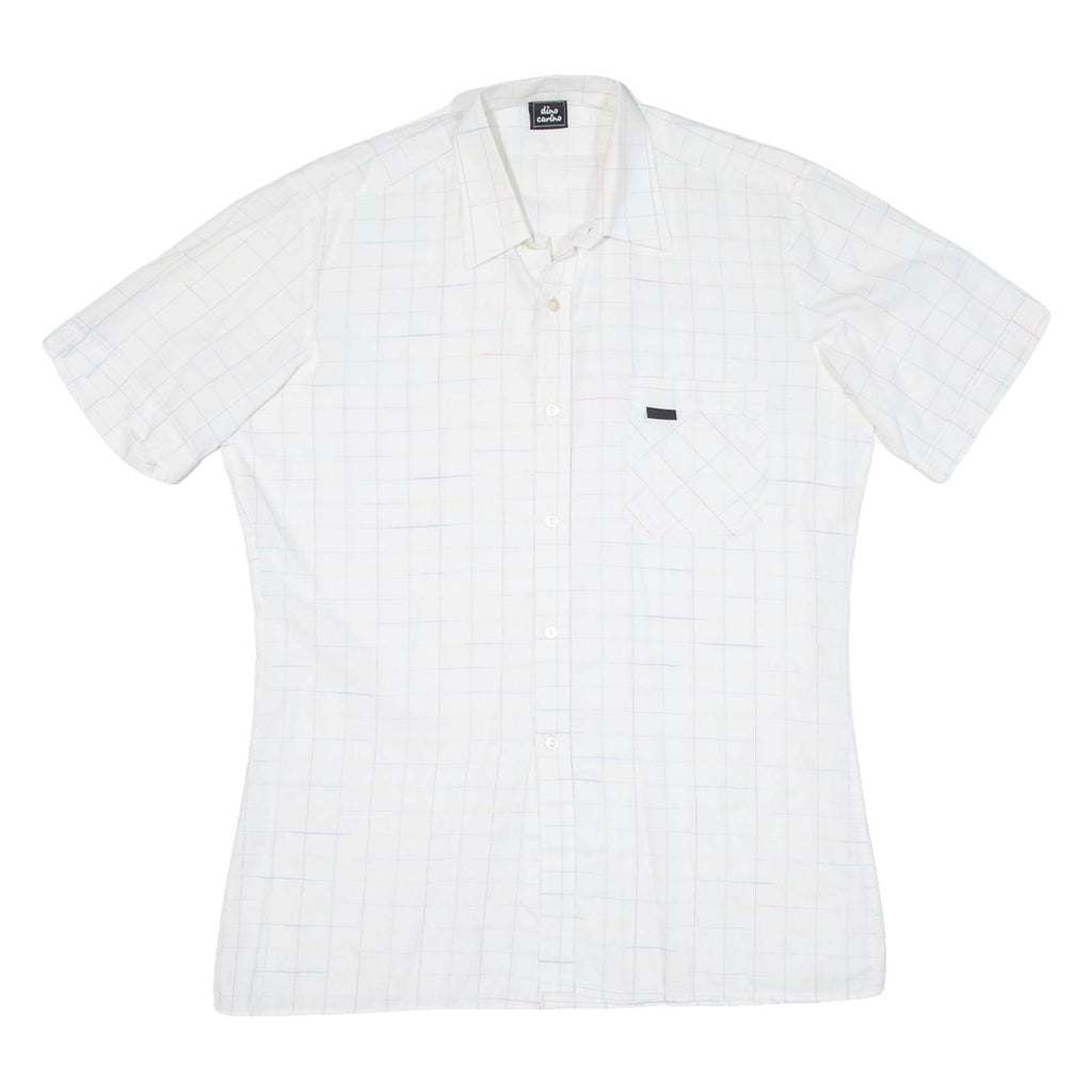 DINO CARINO Mens Shirt White Check M