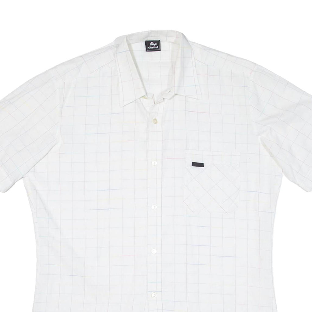 DINO CARINO Mens Shirt White Check M