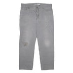 CARHARTT Mens Cotton Blend Grey Relaxed Straight Trousers W38 L32 Workwear