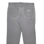 CARHARTT Mens Cotton Blend Grey Relaxed Straight Trousers W38 L32 Workwear