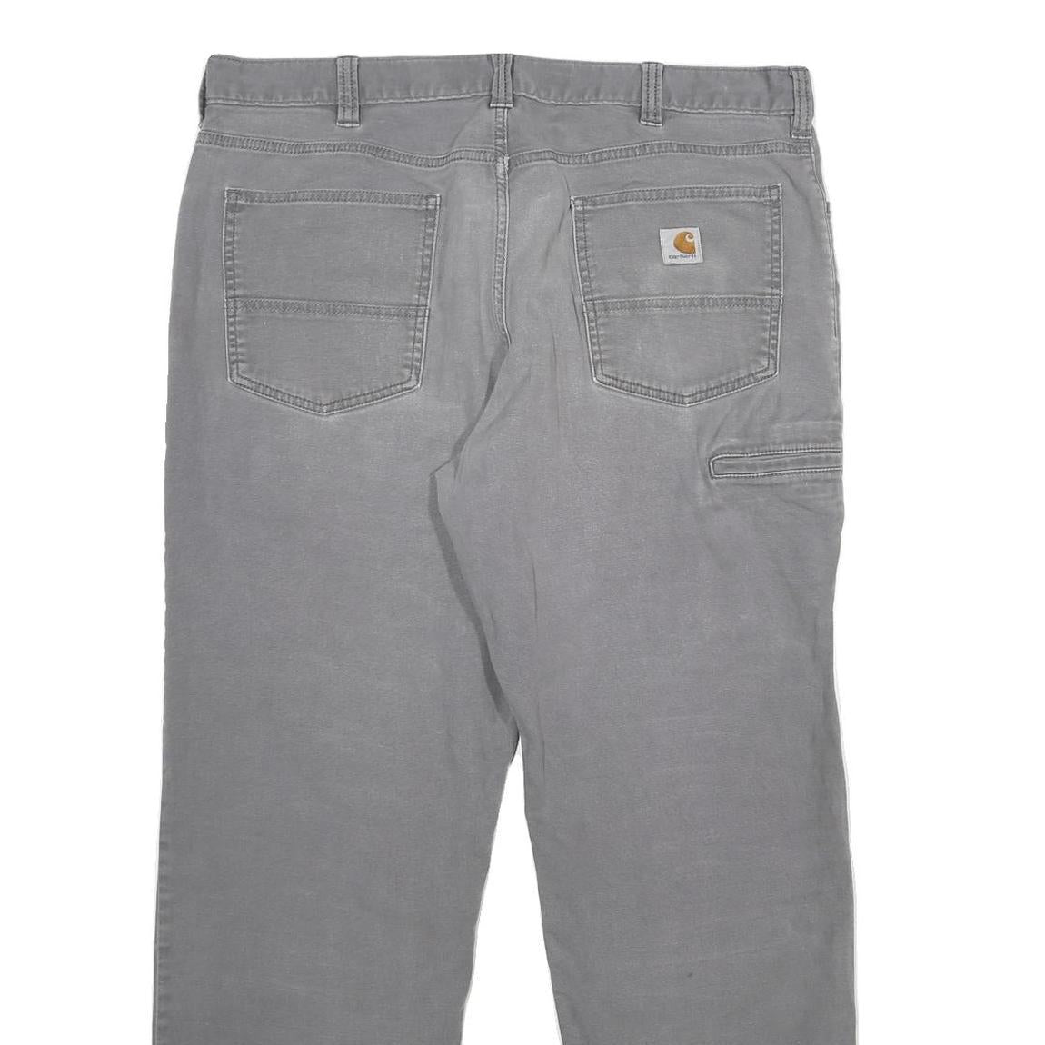 CARHARTT Mens Cotton Blend Grey Relaxed Straight Trousers W38 L32 Workwear