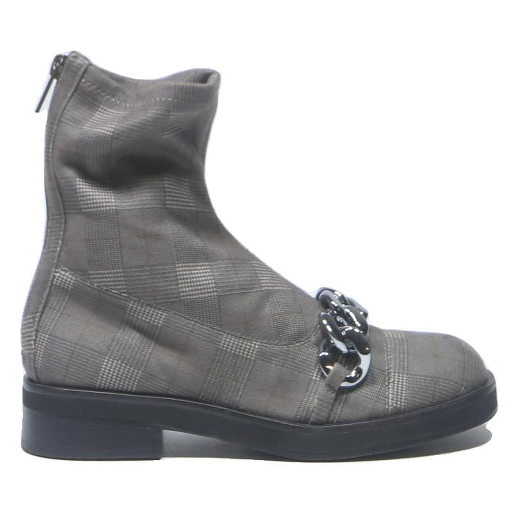 CHARLES & KEITH Womens Ankle Boots Grey Cotton Blend UK 3 Chain Detail Fashion