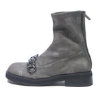 CHARLES & KEITH Womens Ankle Boots Grey Cotton Blend UK 3 Chain Detail Fashion