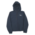 VANS Mens Blue Hooded Jacket M Polyester Blend Plain Zip Lightweight