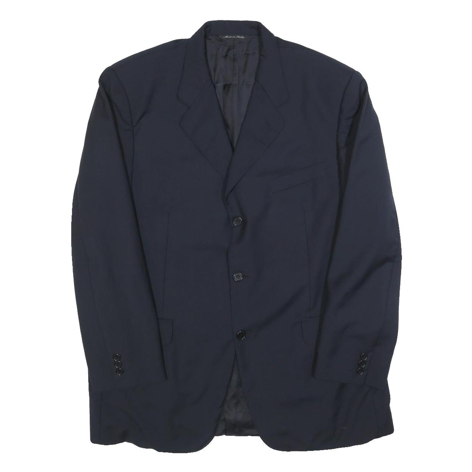 CANALI Mens Blue Wool Blend Blazer Jacket L Classic Tailored Button Closure