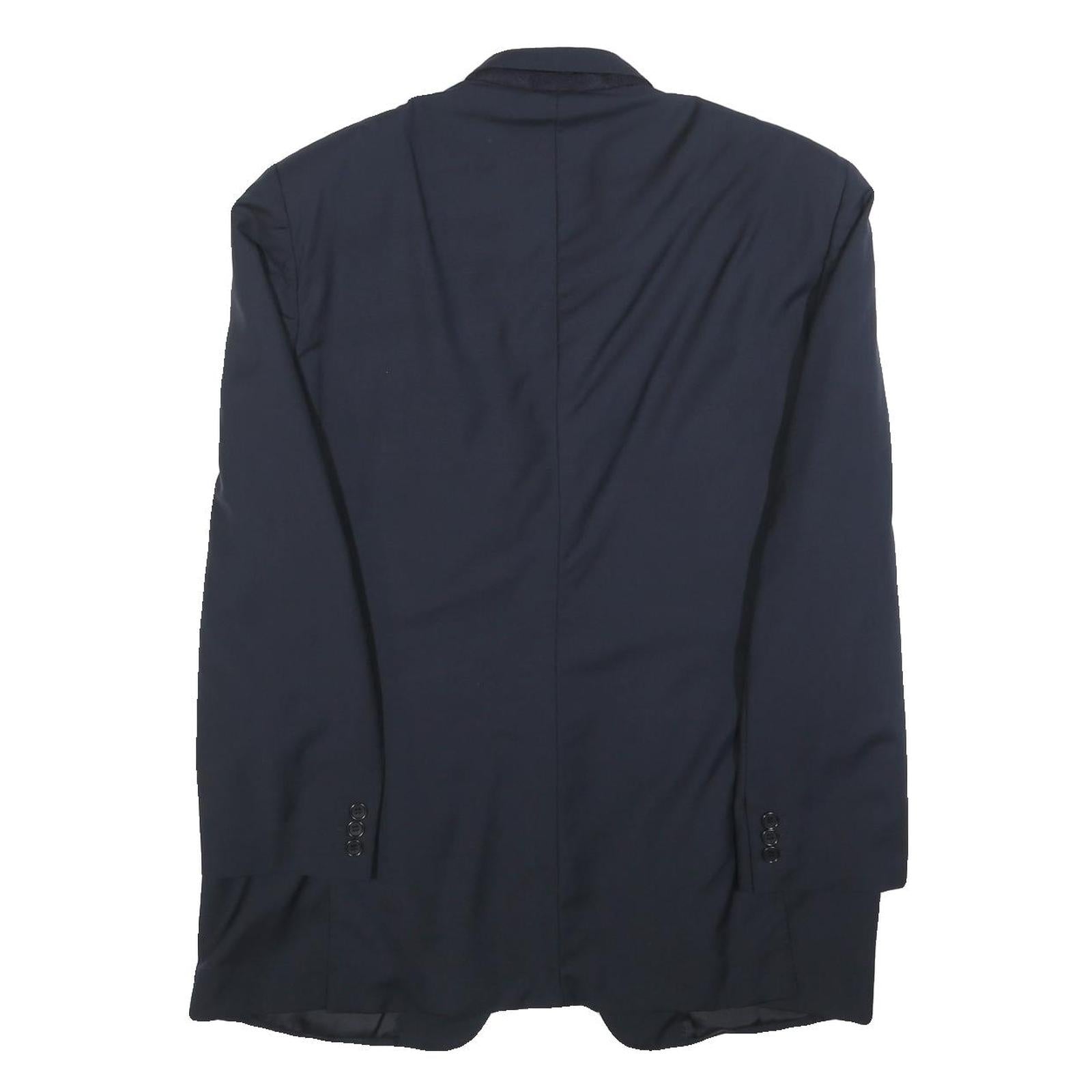 CANALI Mens Blue Wool Blend Blazer Jacket L Classic Tailored Button Closure