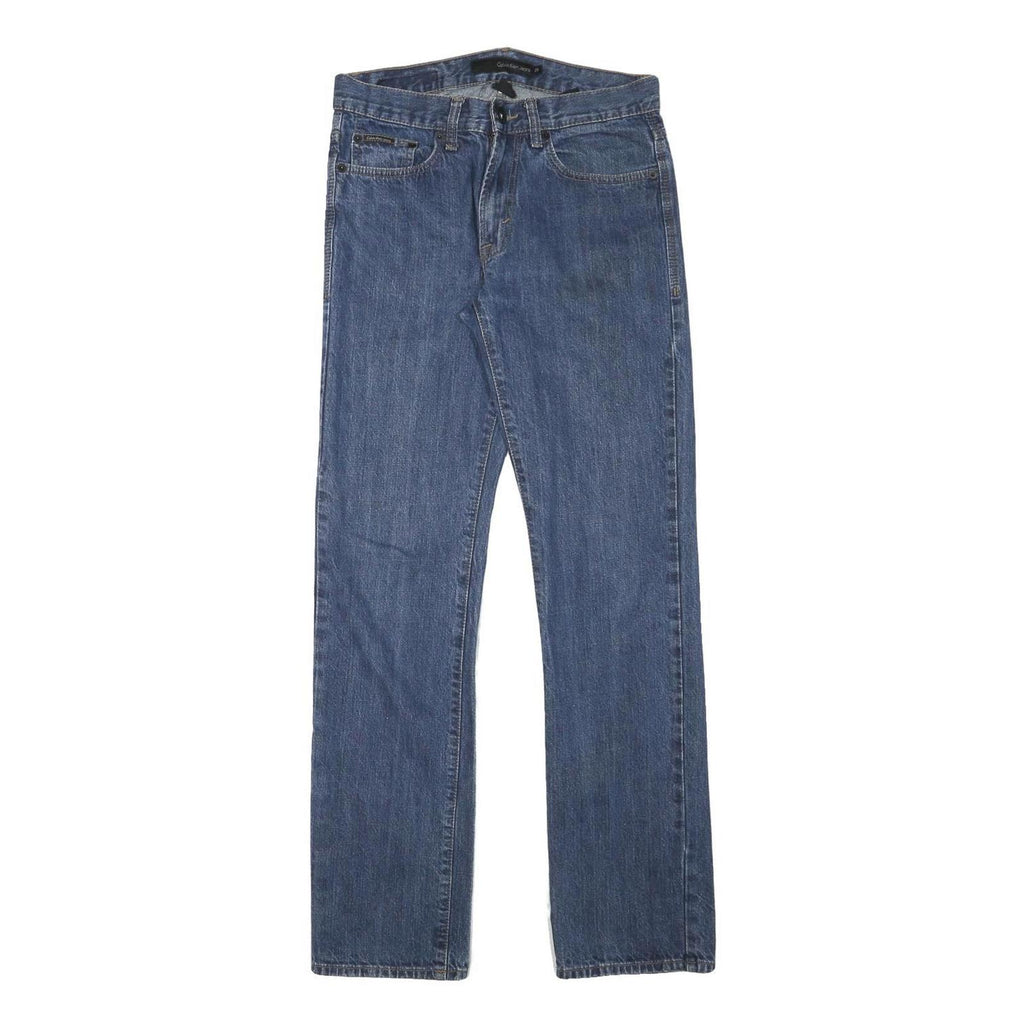 CALVIN KLEIN JEANS Mens Slim Blue Denim Jeans Cotton Blend W29 L31 Classic Zip