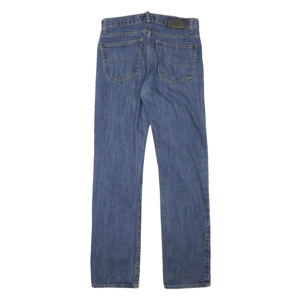 CALVIN KLEIN JEANS Mens Slim Blue Denim Jeans Cotton Blend W29 L31 Classic Zip