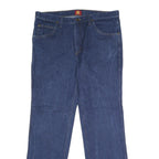 WRANGLER Mens Blue Slim Fit Straight Denim Jeans W36 L32 Classic Cotton Zip