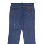 WRANGLER Mens Blue Slim Fit Straight Denim Jeans W36 L32 Classic Cotton Zip