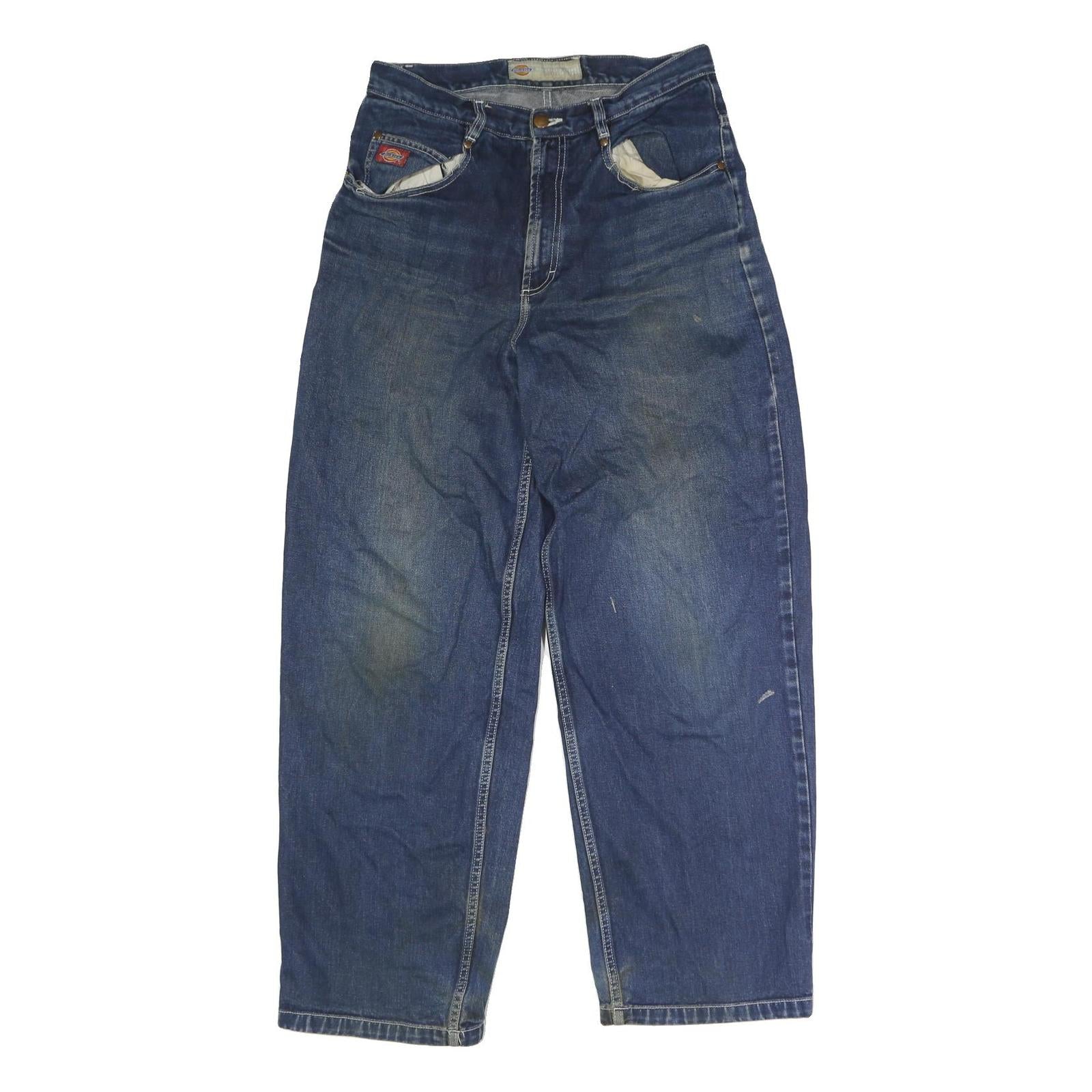 DICKIES Mens Regular Blue Denim Jeans W32 L31 Button Closure Casual Workwear