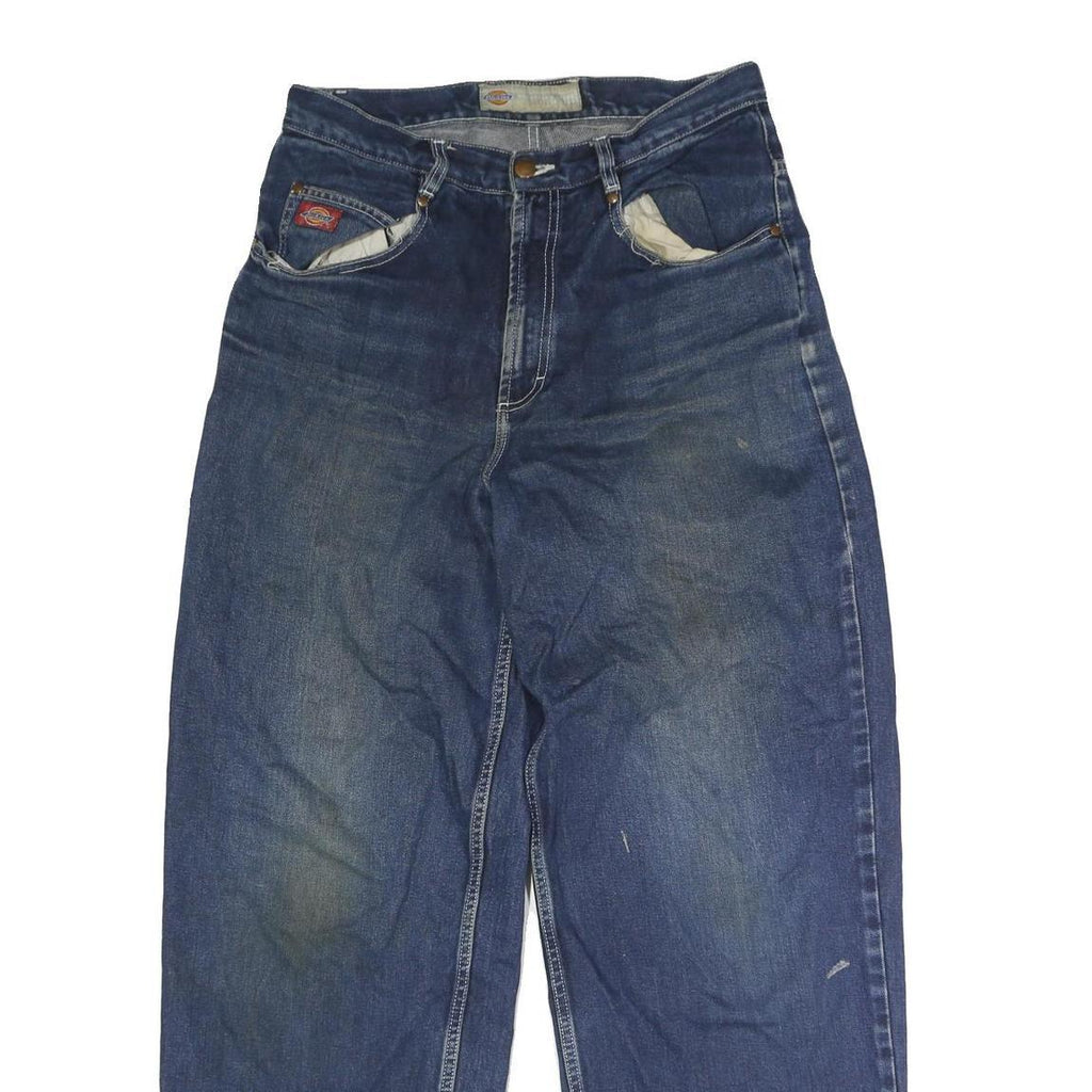 DICKIES Mens Regular Blue Denim Jeans W32 L31 Button Closure Casual Workwear