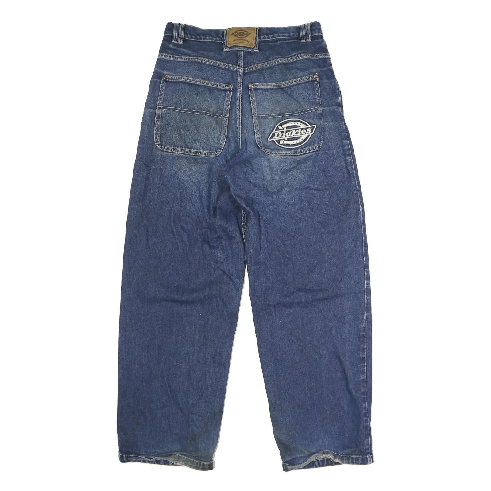 DICKIES Mens Regular Blue Denim Jeans W32 L31 Button Closure Casual Workwear