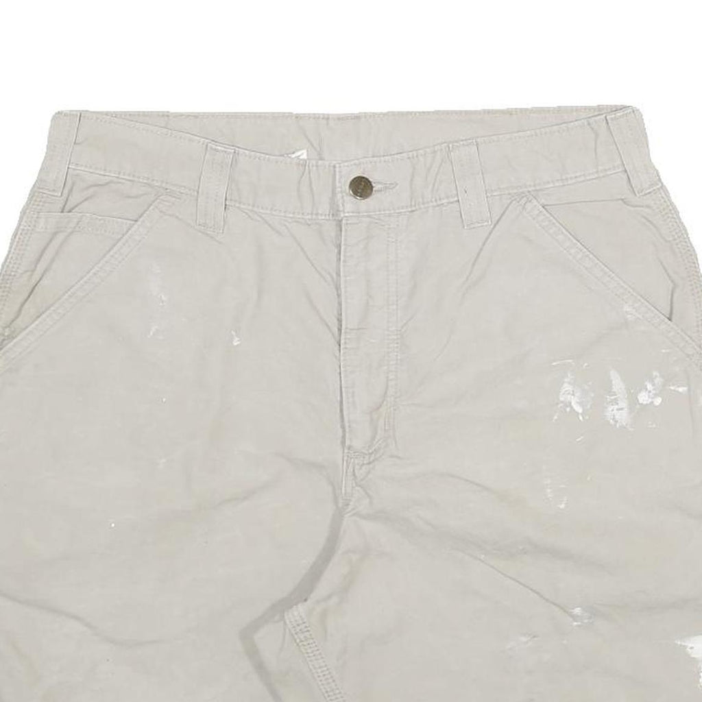 CARHARTT Mens Cotton Blend Beige Casual Shorts 2XL W32 Workwear Durable