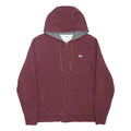 LACOSTE Mens Maroon Full Zip Hoodie M Cotton Blend Casual