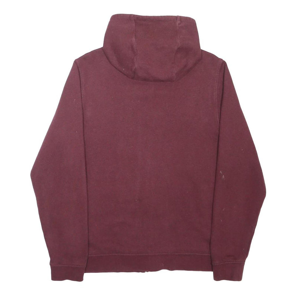 LACOSTE Mens Maroon Full Zip Hoodie M Cotton Blend Casual