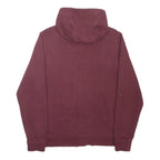 LACOSTE Mens Maroon Full Zip Hoodie M Cotton Blend Casual