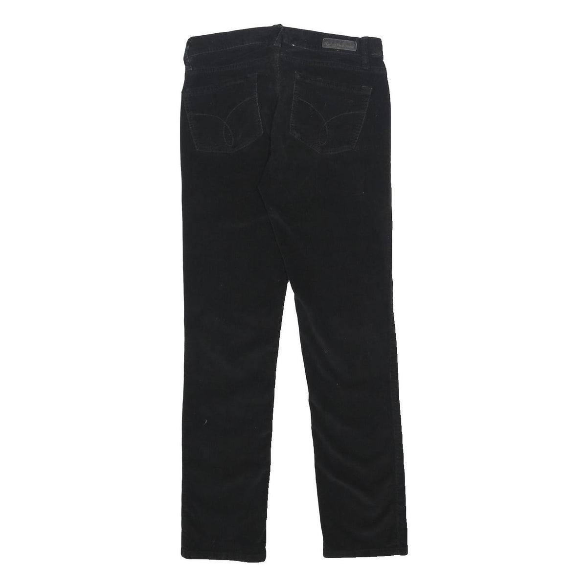 CALVIN KLEIN JEANS Womens Black Cotton Blend Regular Straight Trousers W28 L28
