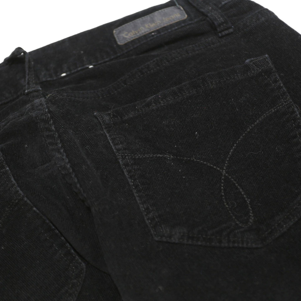 CALVIN KLEIN JEANS Womens Black Cotton Blend Regular Straight Trousers W28 L28