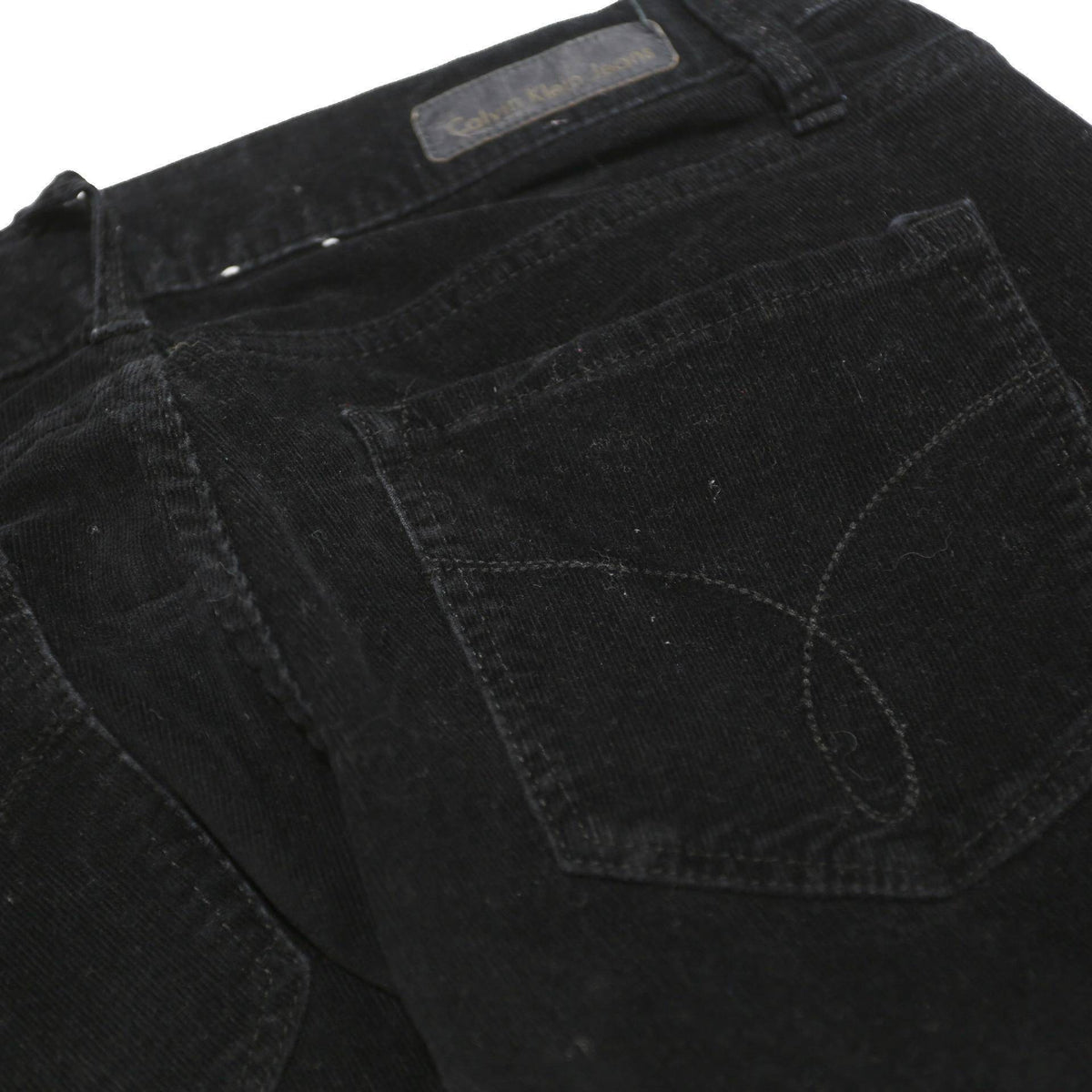 CALVIN KLEIN JEANS Womens Black Cotton Blend Regular Straight Trousers W28 L28
