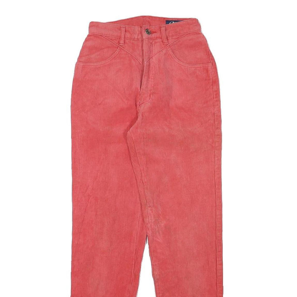 FILE Womens Cotton Blend Slim Fit Red Corduroy Trousers W22 L28