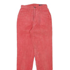 FILE Womens Cotton Blend Slim Fit Red Corduroy Trousers W22 L28