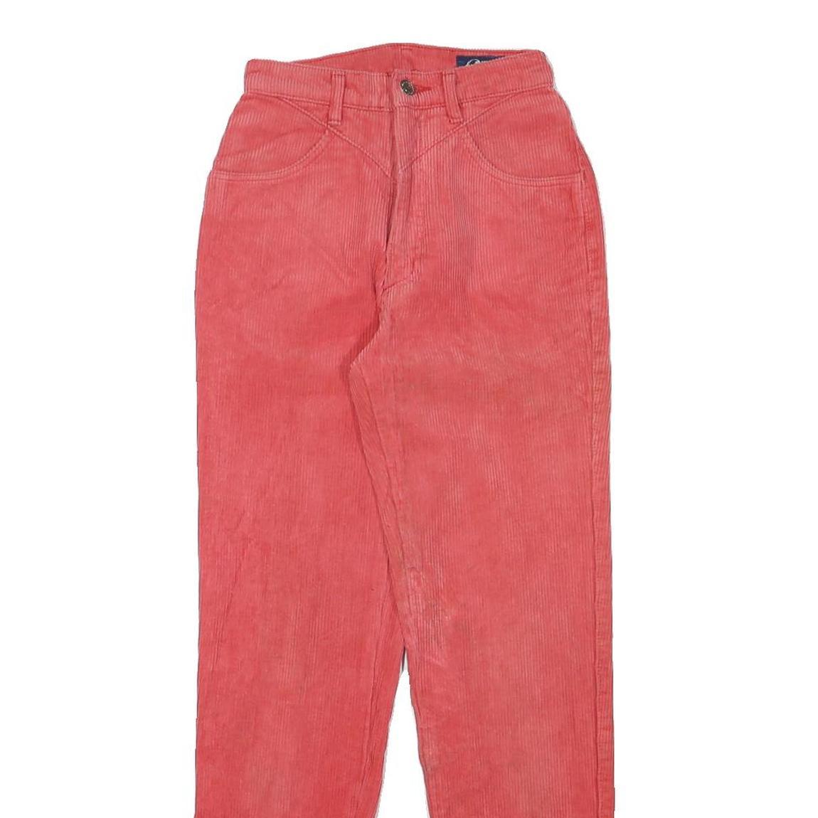 FILE Womens Cotton Blend Slim Fit Red Corduroy Trousers W22 L28
