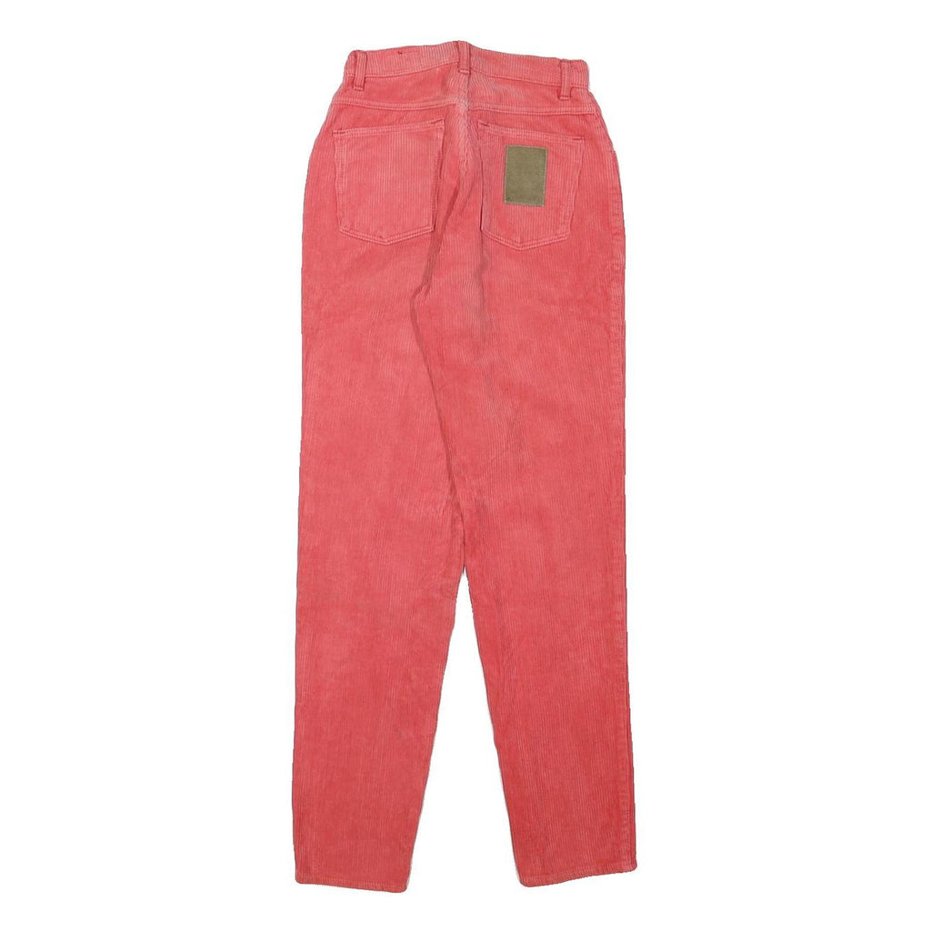 FILE Womens Cotton Blend Slim Fit Red Corduroy Trousers W22 L28