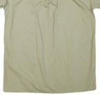 Mens Beige Cotton Blend Short Sleeve Shirt L Button Pocket Casual Summer