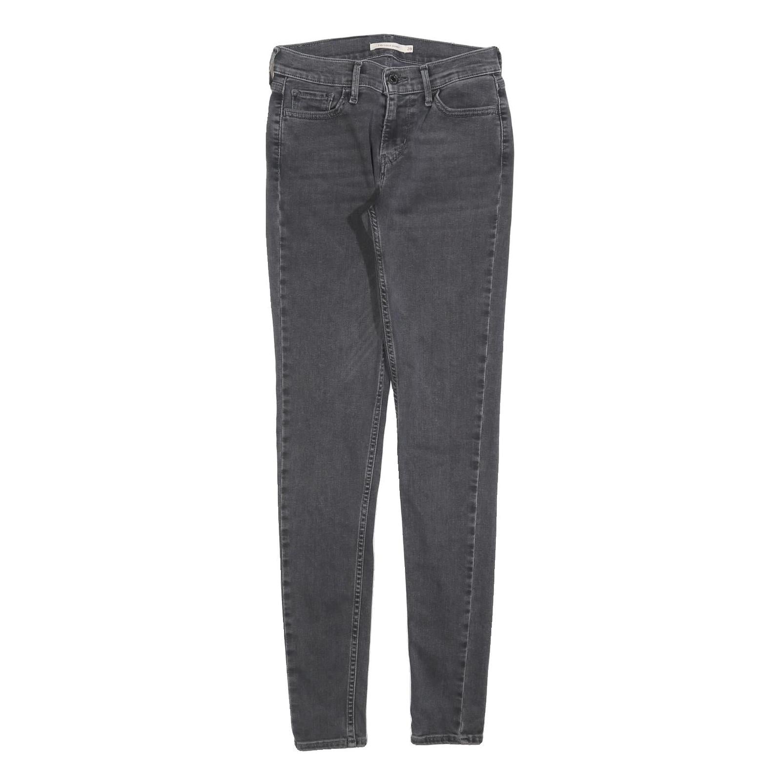 LEVI'S 710 Womens Jeans Black Slim Skinny Denim Medium W28 L32 Stretch