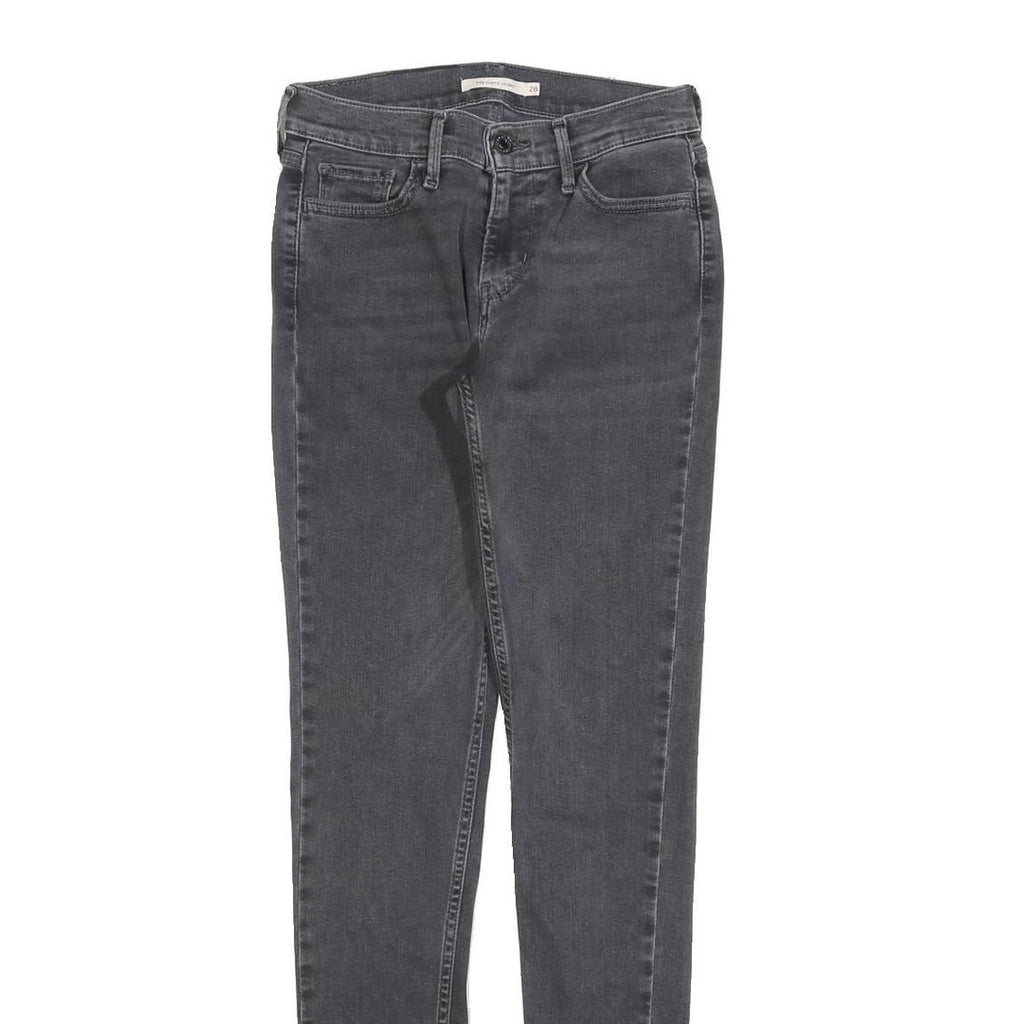 LEVI'S 710 Womens Jeans Black Slim Skinny Denim Medium W28 L32 Stretch