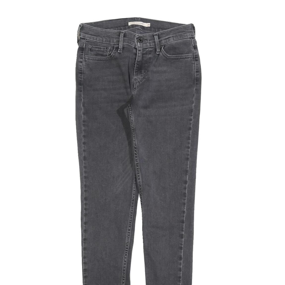 LEVI'S 710 Womens Jeans Black Slim Skinny Denim Medium W28 L32 Stretch