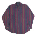 THE ARROW COMPANY Mens Purple & Blue Striped Cotton Shirt L Long Sleeve Button