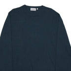 CARHARTT WIP Mens Blue Plain Crew Neck Basic Knit Jumper M Wool Blend Casual