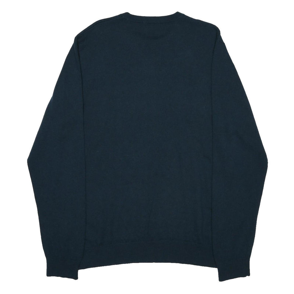 CARHARTT WIP Mens Blue Plain Crew Neck Basic Knit Jumper M Wool Blend Casual