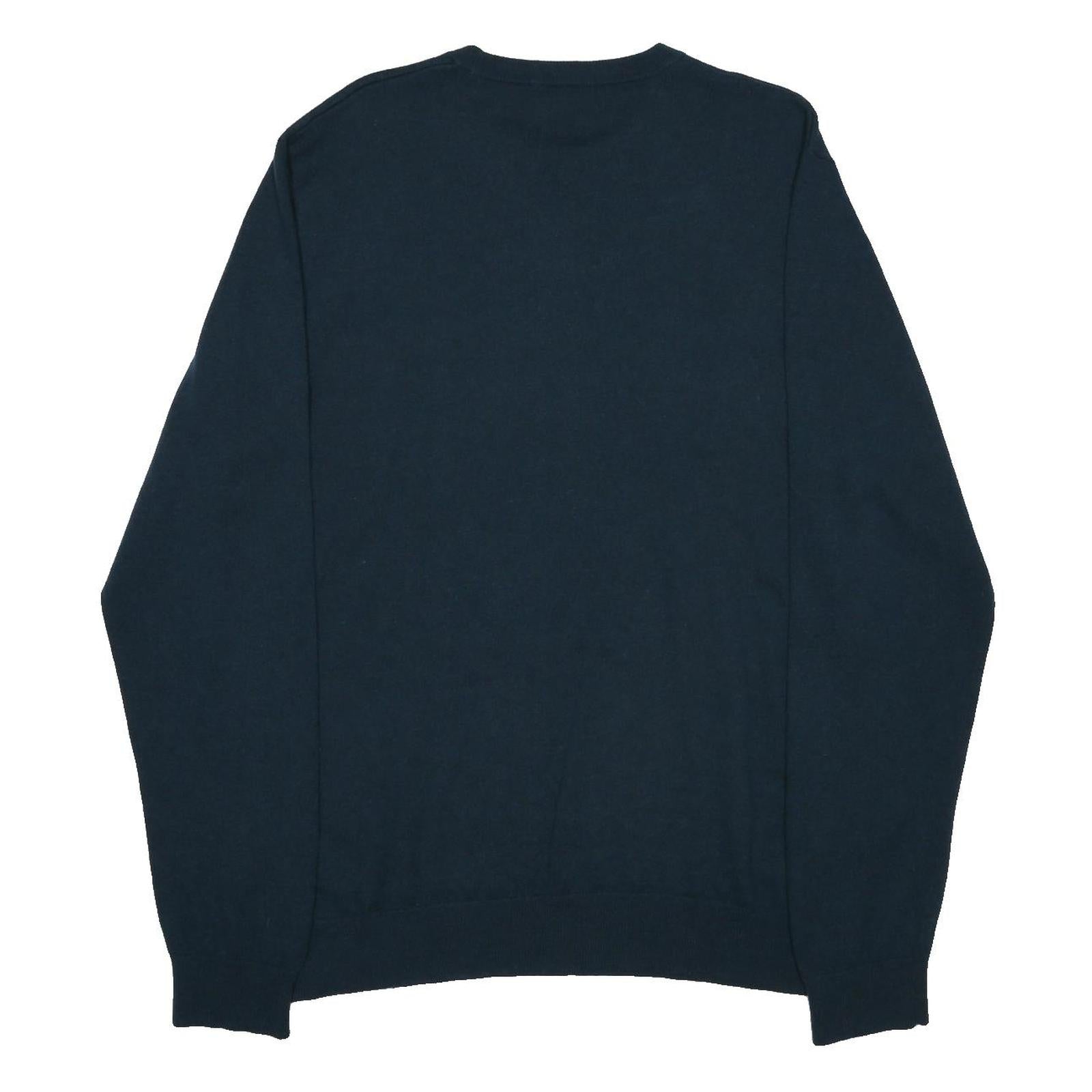 CARHARTT WIP Mens Blue Plain Crew Neck Basic Knit Jumper M Wool Blend Casual