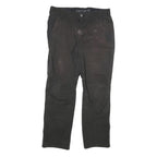 CARHARTT Mens Cotton Blend Black Regular Straight Trousers W36 L32 Workwear