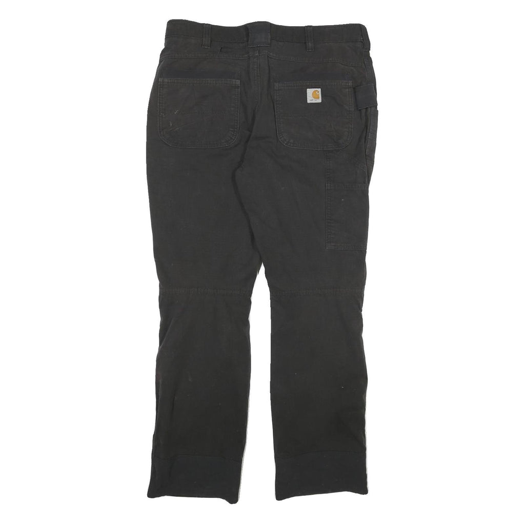 CARHARTT Mens Cotton Blend Black Regular Straight Trousers W36 L32 Workwear
