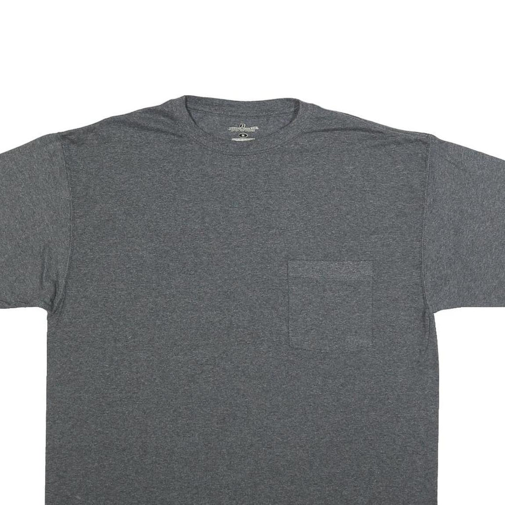 RUSSELL ATHLETIC Mens Grey Pocket T-Shirt M Short Sleeve Crew Neck Cotton Blend