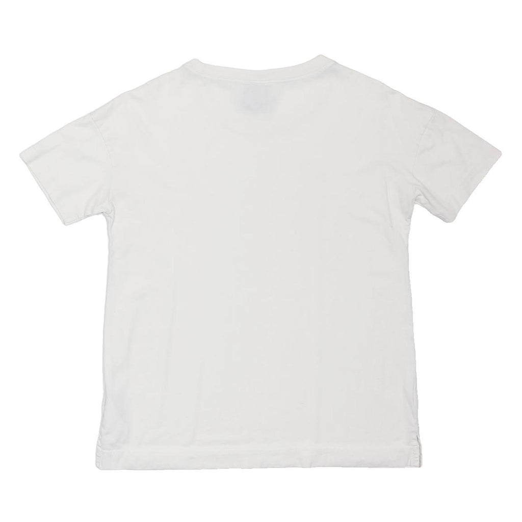 NIKE Womens White Slogan Printed T-Shirt S Short Sleeve Crew Neck Casual