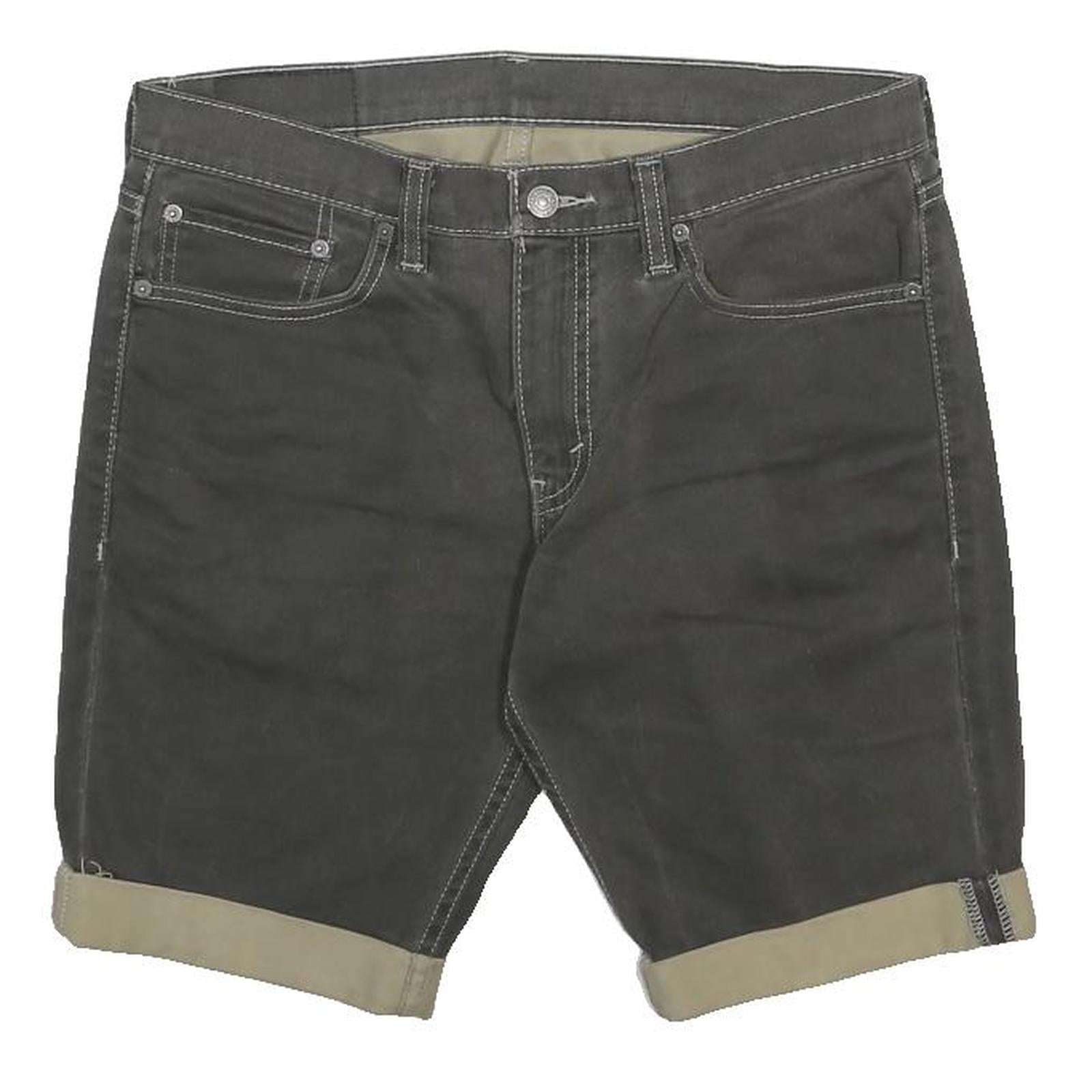 LEVI'S Mens Cotton Blend Black Casual Shorts M W32 Rolled Hem Classic Fit